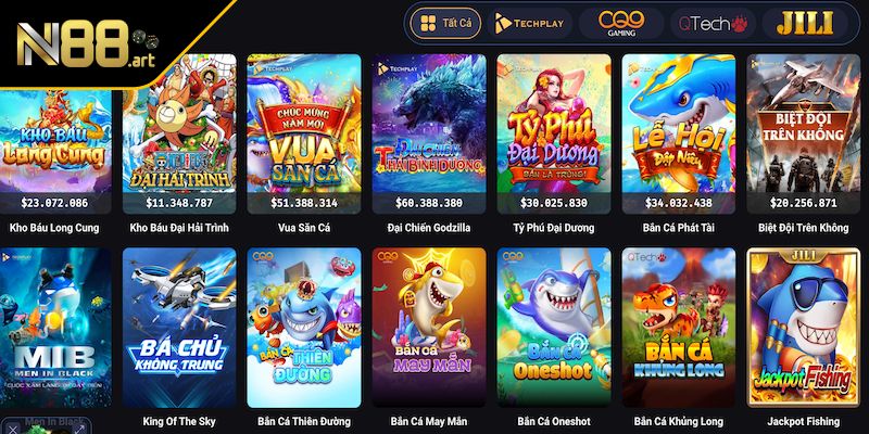 Giới thiệu 4 sảnh game bắn cá N88